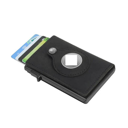 RFID Men's Wallet - Slim Leather Card Holder with AirTag Slot - MANDOTOS