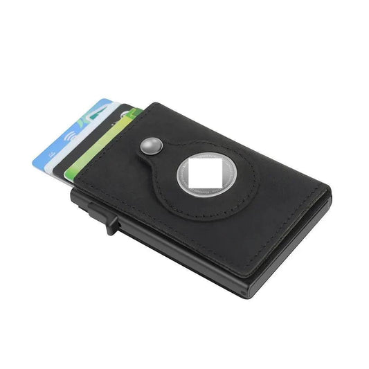 RFID Men's Wallet - Slim Leather Card Holder with AirTag Slot - MANDOTOS