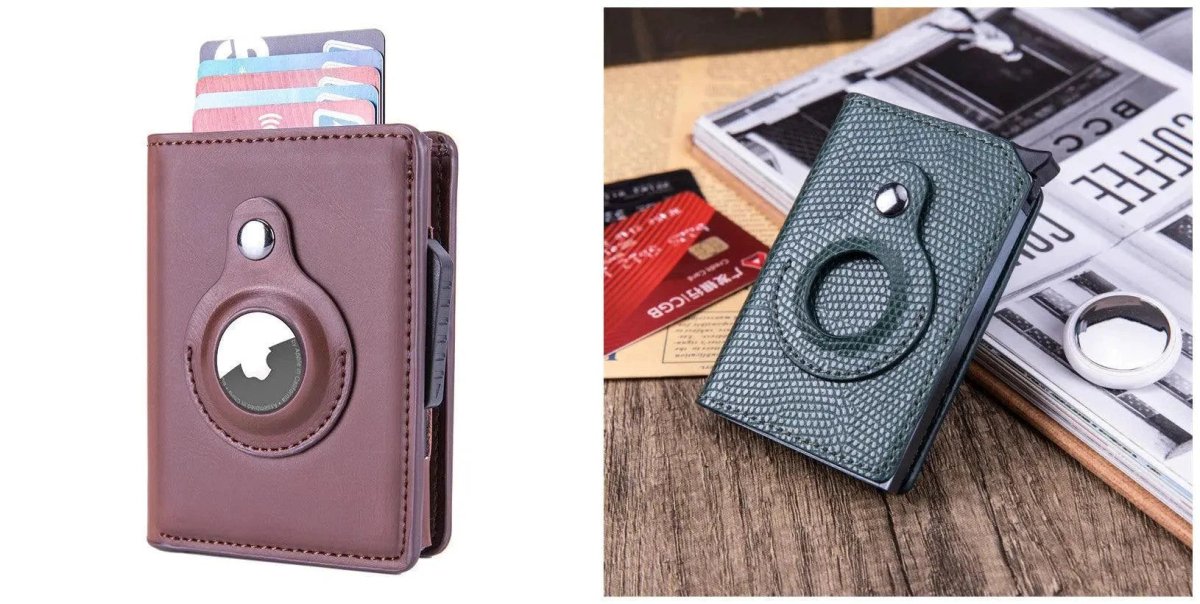 RFID Men's Wallet - Slim Leather Card Holder with AirTag Slot - MANDOTOS