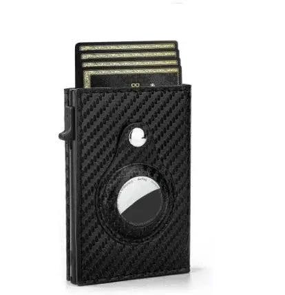 RFID Men's Wallet - Slim Leather Card Holder with AirTag Slot - MANDOTOS