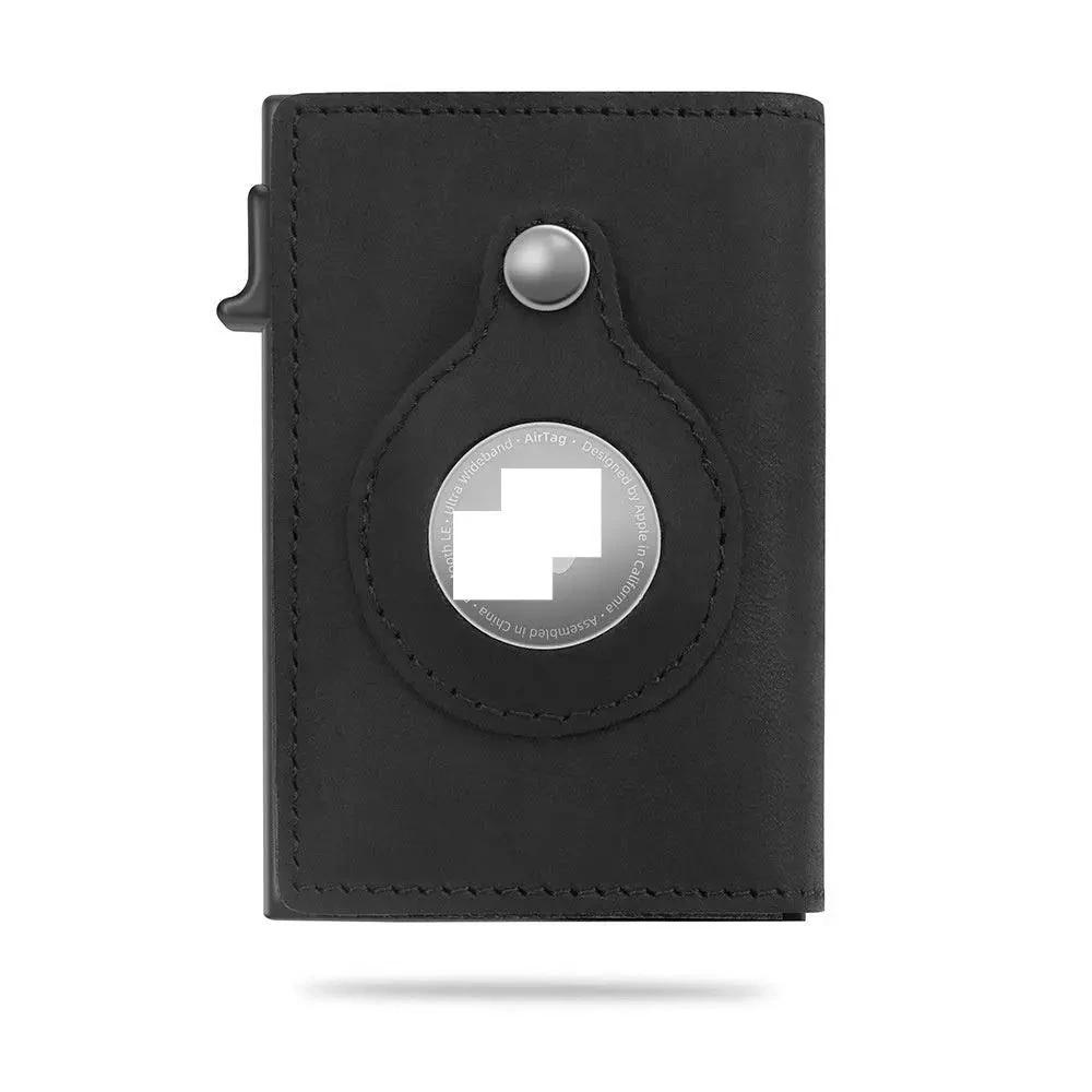 RFID Men's Wallet - Slim Leather Card Holder with AirTag Slot - MANDOTOS