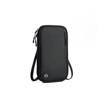 Mandotos RFID safe travel pouch with multiple compartments for secure passport and card storage, compact and durable design.