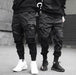 Ribbons Harem Joggers Men Cargo Pants Streetwear Hip Hop Casual Pockets Cotton Track Pants - MANDOTOS