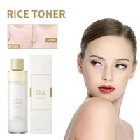 Mandotos Rice Face Toner with hydrating and moisturizing properties, shown in a clear bottle with a white cap.