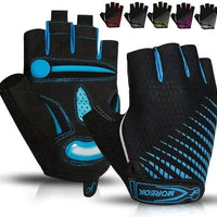 Mandotos RideGuard half finger cycling gloves with padded palms and breathable fabric for comfortable biking.