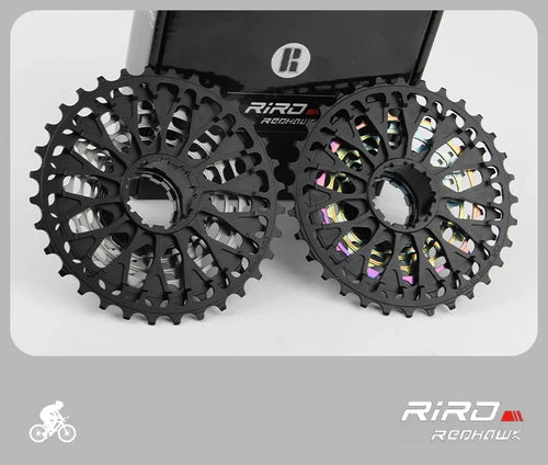 Mandotos RIRO Ultra-light Hollow Freewheel for cycling, showing sleek black design and lightweight construction for enhanced performance.