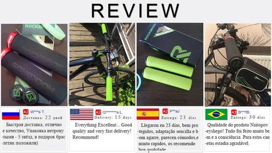 Mandotos ROCKBROS cycling grips for bikes, providing enhanced comfort and control during rides.