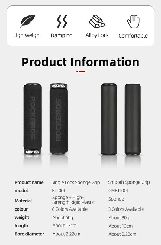 Mandotos ROCKBROS cycling grips with ergonomic design for enhanced comfort and control during bike rides.