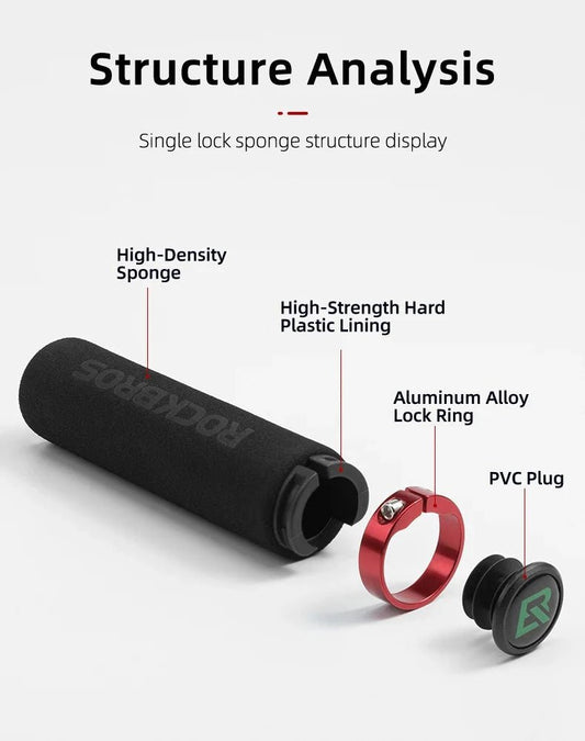 Mandotos ROCKBROS cycling grips with ergonomic design for enhanced comfort and better control during bike rides.