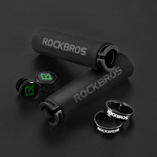Mandotos ROCKBROS cycling grips with ergonomic design for enhanced comfort and control during bike rides.