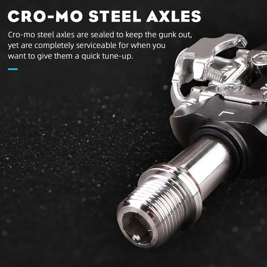 Mandotos RYET MTB clipless pedals with textured surface for secure grip and control during mountain biking adventures.