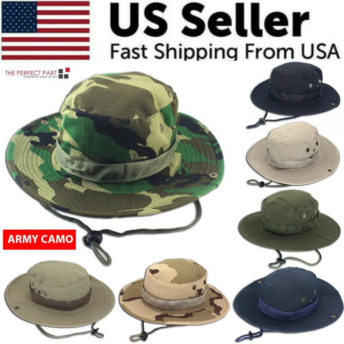 Safari Camo Sun Hat: Mesh Boonie for Outdoors - MANDOTOS
