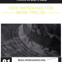 Mandotos safari camo sun hat with mesh boonie design, ideal for outdoor activities and sun protection.