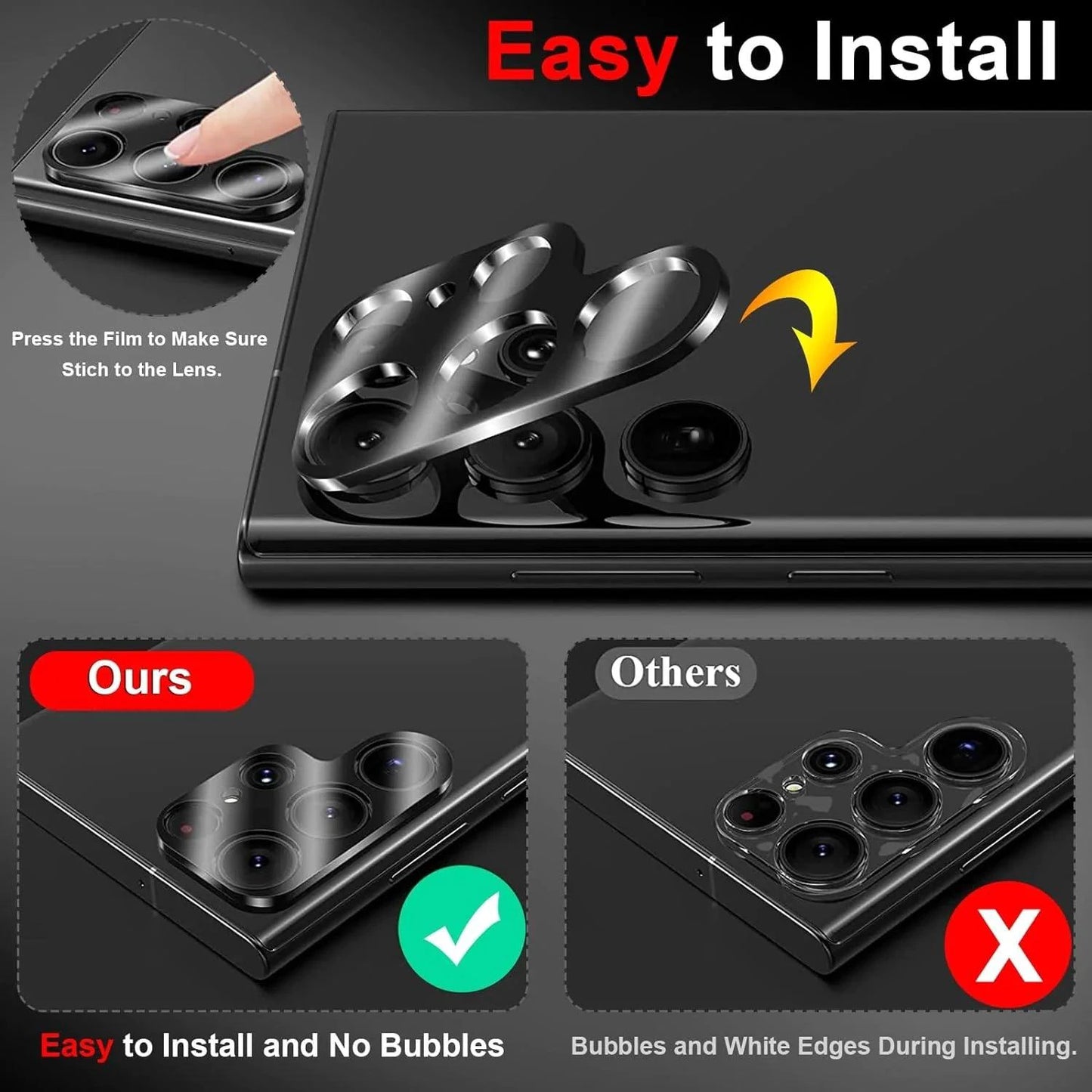 Mandotos screen protector for Samsung S23 and S22 Ultra, clear tempered glass, providing full-screen protection in the USA.