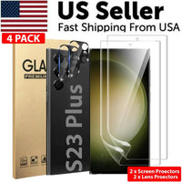 Mandotos screen protector for Samsung S23 and S22 Ultra, clear protective film designed for USA models.