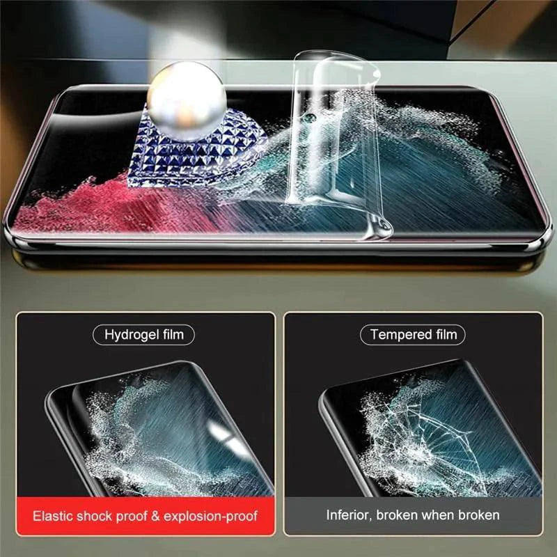 Mandotos Samsung Galaxy S23 and S22 Ultra screen protector, clear and durable for USA models, shown on phone screen.