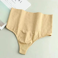 Mandotos women's seamless thong in black, lightweight and comfortable with smooth fabric and minimal visibility under clothing.