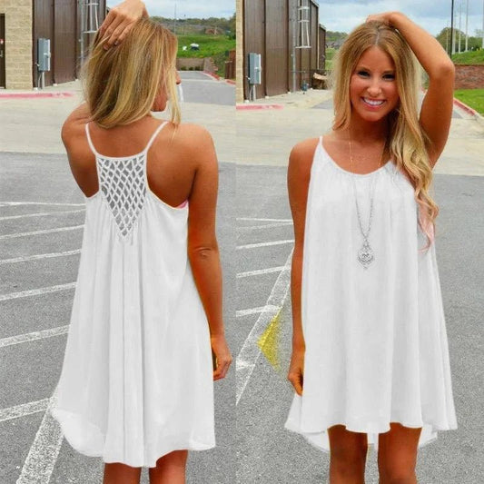 Seaside Dream Chiffon Sundress - Effortless Elegance for Sunny Days - MANDOTOS