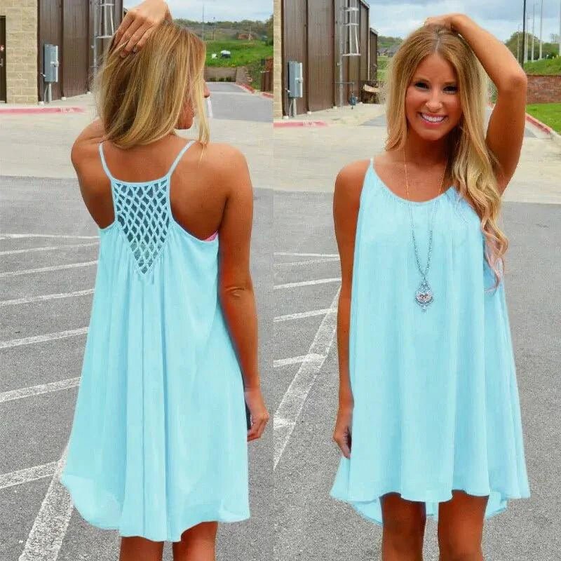 Seaside Dream Chiffon Sundress - Effortless Elegance for Sunny Days - MANDOTOS