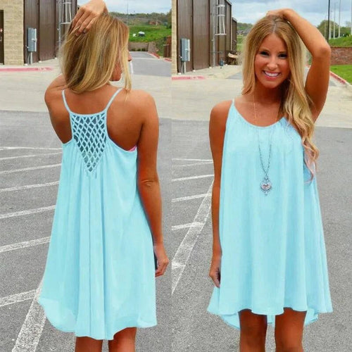 Seaside Dream Chiffon Sundress - Effortless Elegance for Sunny Days - MANDOTOS