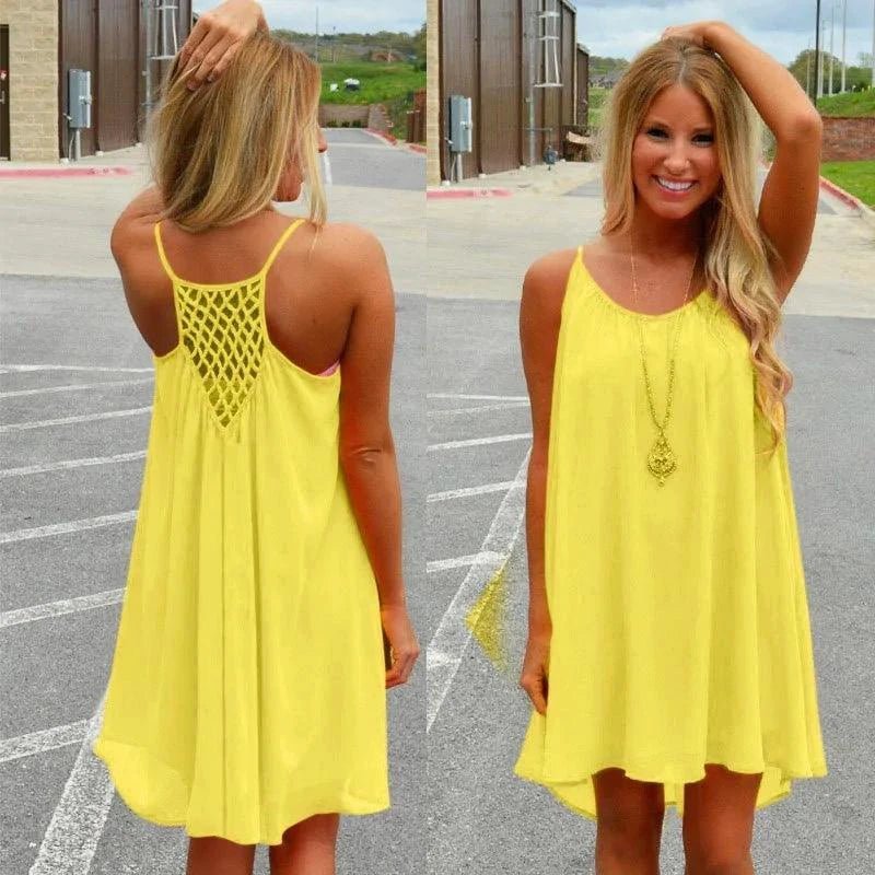 Seaside Dream Chiffon Sundress - Effortless Elegance for Sunny Days - MANDOTOS