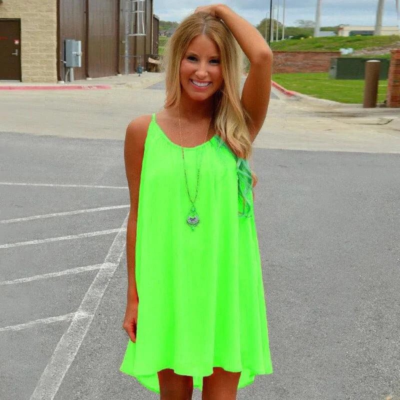 Seaside Dream Chiffon Sundress - Effortless Elegance for Sunny Days - MANDOTOS