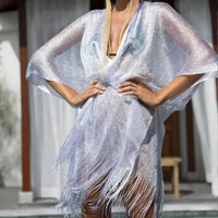 Mandotos Seaside Elegance women's cover-up in lightweight fabric with a relaxed fit, perfect for beachwear or casual summer outings.