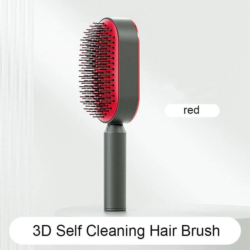 Self-Cleaning Hair Brush with Scalp Massage - One-Click Cleaning - MANDOTOS