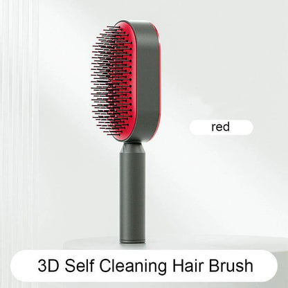 Self-Cleaning Hair Brush with Scalp Massage - One-Click Cleaning - MANDOTOS