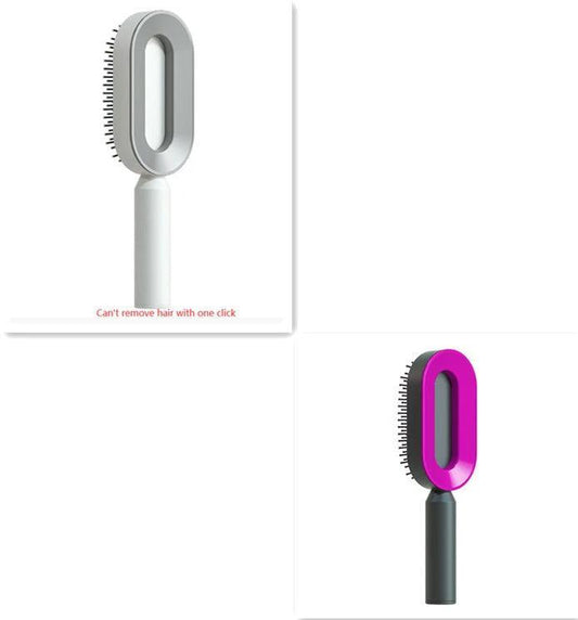 Self-Cleaning Hair Brush with Scalp Massage - One-Click Cleaning - MANDOTOS