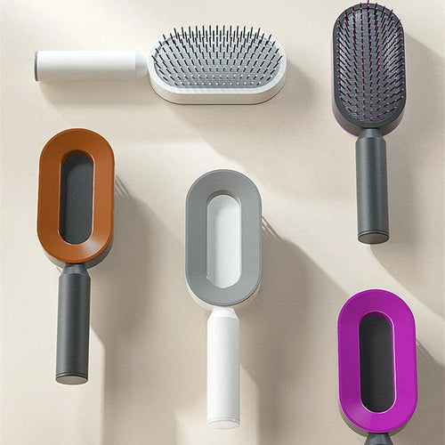 Self-Cleaning Hair Brush with Scalp Massage - One-Click Cleaning - MANDOTOS