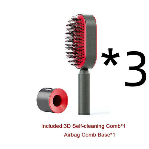 Self-Cleaning Hair Brush with Scalp Massage - One-Click Cleaning - MANDOTOS