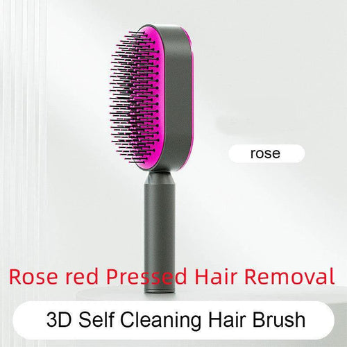 Self-Cleaning Hair Brush with Scalp Massage - One-Click Cleaning - MANDOTOS