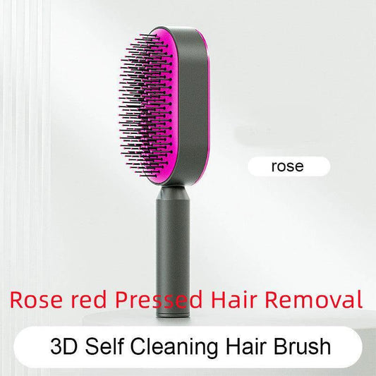 Self-Cleaning Hair Brush with Scalp Massage - One-Click Cleaning - MANDOTOS