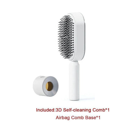 Self-Cleaning Hair Brush with Scalp Massage - One-Click Cleaning - MANDOTOS