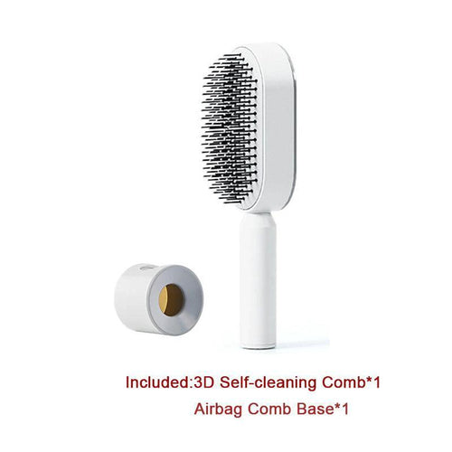 Self-Cleaning Hair Brush with Scalp Massage - One-Click Cleaning - MANDOTOS