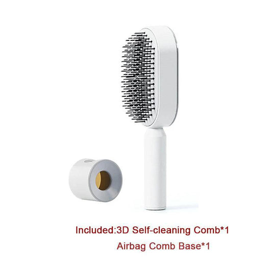 Self-Cleaning Hair Brush with Scalp Massage - One-Click Cleaning - MANDOTOS