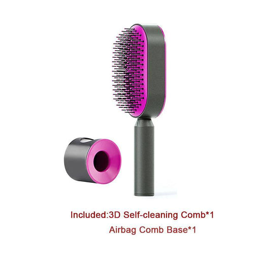 Self-Cleaning Hair Brush with Scalp Massage - One-Click Cleaning - MANDOTOS