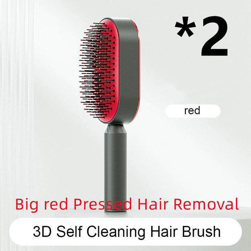 Self-Cleaning Hair Brush with Scalp Massage - One-Click Cleaning - MANDOTOS