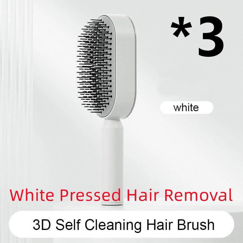 Self-Cleaning Hair Brush with Scalp Massage - One-Click Cleaning - MANDOTOS
