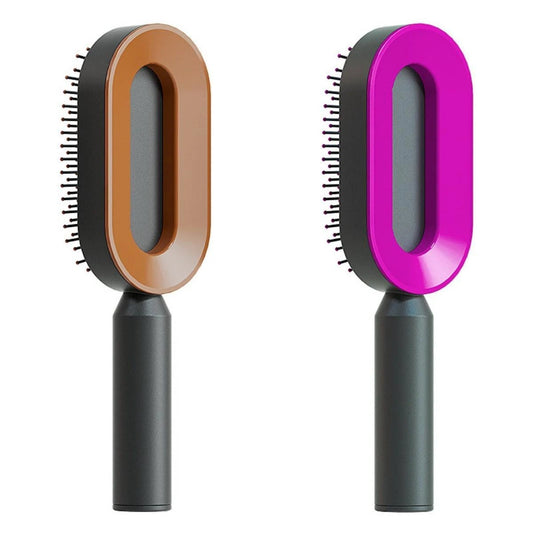"Self Cleaning Hair Brush For Women One-key Cleaning Hair Loss Airbag Massage Scalp Comb Anti-Static Hairbrush - MANDOTOS"