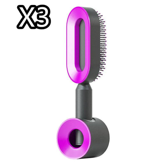 "Self Cleaning Hair Brush For Women One-key Cleaning Hair Loss Airbag Massage Scalp Comb Anti-Static Hairbrush - MANDOTOS"