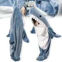 Mandotos Shark CosyWrap blanket for all ages featuring a fun shark design, soft and cozy for comfortable wear.