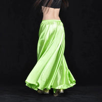 Mandotos shining satin long Spanish skirt, swing dance and belly dance style, available in 14 vibrant colors.