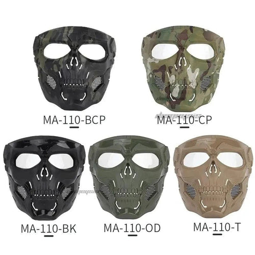 Mandotos Skull Tactical Sports Mask with adjustable straps and breathable fabric for outdoor and tactical activities.