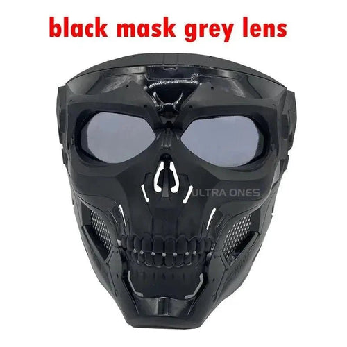 Mandotos Skull Tactical Sports Mask with adjustable straps and breathable fabric for active outdoor use.