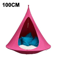Mandotos SkyNest hanging hammock chair with woven fabric and sturdy suspension, perfect for relaxing indoors or outdoors.