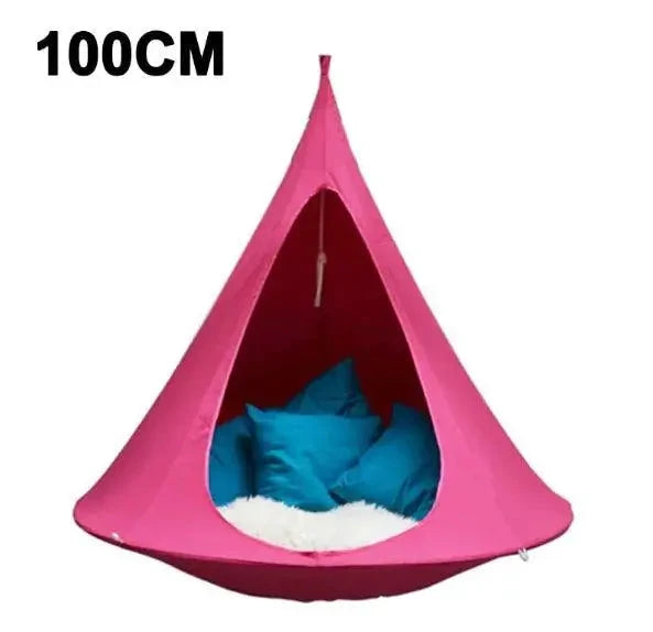 Mandotos SkyNest Hanging Hammock Chair with soft fabric and sturdy support, perfect for relaxing indoors or outdoors.
