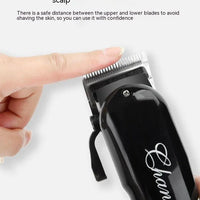 Mandotos Sleek Precision Trimmer Clipper showing a close-up of the compact, lightweight grooming tool with stainless steel blades.