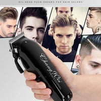 Mandotos Sleek Precision Trimmer Clipper showing a close-up of the stainless steel blade and ergonomic handle design.